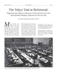 VALib v58n1 - The Tokyo Trial at Richmond: Digitizing the Sutton Collection of Documents from the International Military Tribunal for the Far East