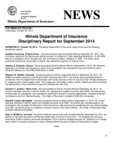 PAT QUINN Governor ANDREW BORON Director  Illinois Department of Insurance