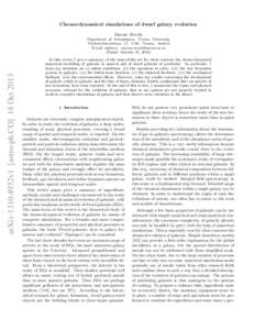 Chemo-dynamical simulations of dwarf galaxy evolution Simone Recchi arXiv:1310.4932v1 [astro-ph.CO] 18 Oct[removed]Department of Astrophysics, Vienna University,