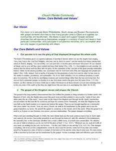 Microsoft Word - Church Planter Community - Core Beliefs and Values.doc