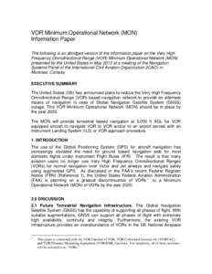 VOR Minimum Operational Network (MON)