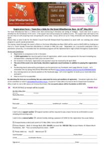 Registration Form – Team Dec n Eddy for the Great Wheelbarrow Race 16-18th May 2014 The Great Wheelbarrow Race is a 140km event held commencing in Mareeba and ending at Chillagoe. Teams take turns to push a wheelbarrow