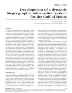SPECIAL ISSUE  Development of a dynamic biogeographic information system for the Gulf of Maine V.M. Tsontos and D.A. Kiefer