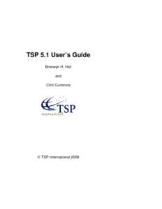 TSP 5.1 User’s Guide Bronwyn H. Hall and Clint Cummins   TSP International 2009