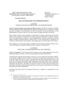 MECHANISM FOR FOLLOW-UP ON IMPLEMENTATION OF THE INTER-AMERICAN CONVENTION AGAINST CORRUPTION OEA/Ser.L SG/MESICIC/doc.9/04 rev. 5