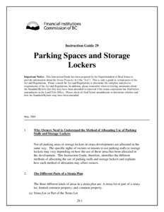 Instruction Guide 29 - Parking Spaces and Storage Lockers