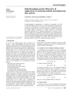 High-throughput powder diffraction. II. Applications of clustering methods and multivariate data analysis