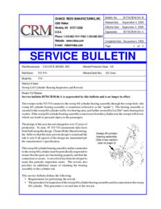 CHANCE RIDES MANUFACTURING, INC[removed]Walker Wichita, KS[removed]U.S.A.  Bulletin No: