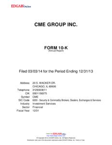 CME GROUP INC.  FORM 10-K (Annual Report)