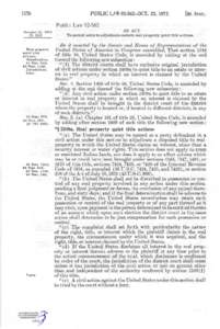 Quiet title / Adverse possession / Taxation in the United States / Executive Order 10995 / An Act further to protect the commerce of the United States / Real property law / Law / Property law