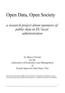 Open Data, Open Society a research project about openness of public data in EU local administration  by Marco Fioretti