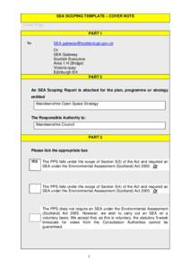 SEA SCOPING TEMPLATE – COVER NOTE