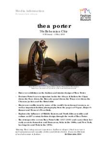 Media information For immediate release thea porter 70s Bohemian Chic 6 February – 3 May 2015