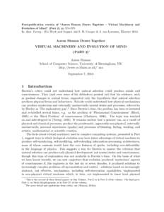 Post-publication version of “Aaron Sloman Draws Together – Virtual Machinery and Evolution of Mind” (Part 2) pp[removed]In Alan Turing - His Work and Impact, eds S. B. Cooper & J. van Leeuwen, Elsevier[removed]Aaron