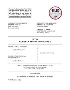 Pursuant to Ind.Appellate Rule 65(D), this Memorandum Decision shall not be regarded as precedent or cited before any court except for the purpose of establishing the defense of res judicata, collateral estoppel, or the 