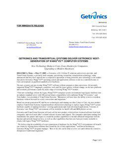 Getronics TransVirtual Press Release