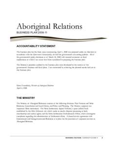 Alberta Provincial Budget[removed]Aboriginal Relations Business Plan[removed]