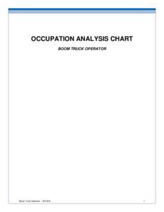 OCCUPATION ANALYSIS CHART BOOM TRUCK OPERATOR Boom Truck Operator • BCACS  1