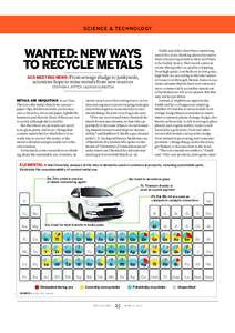 SCIENCE & TECHNO LOGY  WANTED: NEW WAYS TO RECYCLE METALS ACS MEETING NEWS: From sewage sludge to junkyards,