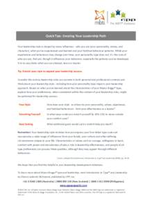 Microsoft Word - Tips_Creating Your Leadership Path_290316