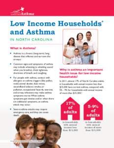 Low Income Households* and Asthma I N N O RT H C A RO L I N A What is Asthma? n