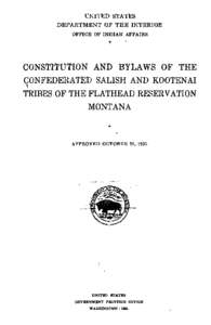 Constitution and Bylaws of the Confederated Salish and Kootenai Tribes of the Flathead Reservation Montana