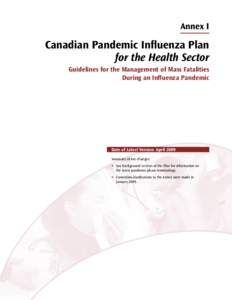 Annex I -Guidelines for the Management of Mass Fatalities During an Influenza Pandemic