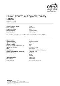 PROTECT - INSPECTION: (Report for sign off, 379414, Sarratt Church of England Primary School) Type=QA, DocType=Inspection Report, Inspection=379414, ISPUniqueID=