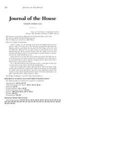 228  JOURNAL OF THE HOUSE Journal of the House THIRTY-THIRD DAY