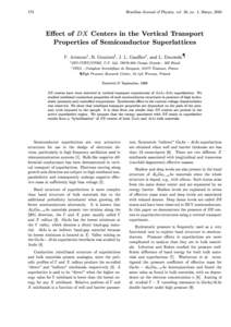 172  Brazilian Journal of Physics, vol. 30, no. 1, Mar co, 2000  Eect of DX Centers in the Vertical Transport