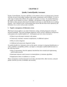 Laboratory Methods for the Diagnosis of Meningitis - CHAPTER 13: Quality Control/Quality Assurance