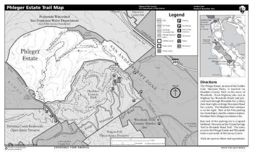 Golden Gate National Recreation Area / Santa Cruz Mountains / Woodside /  California / Sweeney Ridge / West Union Creek / Bear Creek / Geography of California / San Francisco Bay Area / Phleger Estate