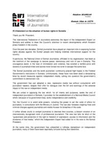 Microsoft Word - IFJ Statement on the situation of human rights in Somalia