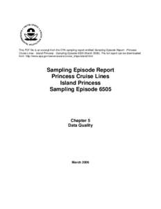 Sampling Episode Report - Princess Cruise Lines - Island Princess