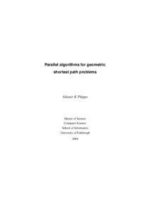 Parallel algorithms for geometric shortest path problems