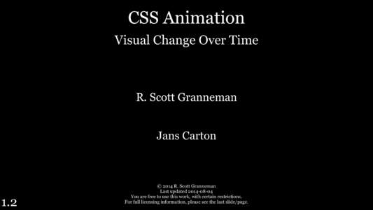 CSS Animation Visual Change Over Time R. Scott Granneman Jans Carton