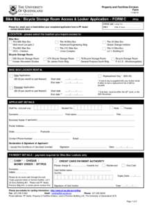 Property and Facilities Division Form[removed]Bike Box / Bicycle Storage Room Access & Locker Application – FORM C