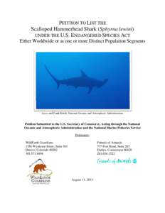 Petition to List the Scalloped Hammerhead Shark under the Endangered Species Act (2011)