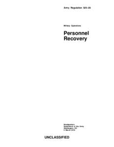 Army Regulation 525–28  Military Operations Personnel Recovery