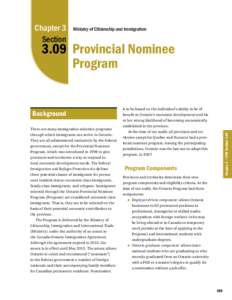 3.09: Provincial Nominee Program