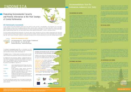 Recommendations from the Kalimantan, Indonesia Case Study indonesia  A. ON MONITORING AND MAPPING