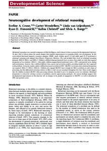 Neurocognitive development of relational reasoning