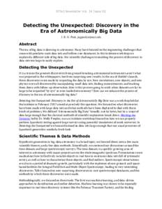 STScI Newsletter Vol. 34 Issue 02  Detecting the Unexpected: Discovery in the Era of Astronomically Big Data J. E. G. Peek, jegpeek[at]stsci.edu