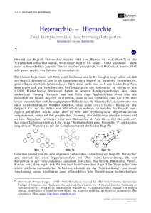 autor: eberhard von goldammer august-2003 Heterarchie – Hierarchie Zwei komplementäre Beschreibungskategorien heterarchy versus hierarchy