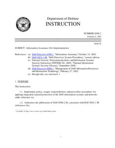 DoD Instruction[removed], February 6, 2003