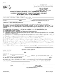 Print Form NRC72-3 STATE OF IOWA DEPARTMENT OF NATURAL RESOURCES FORESTRY BUREAU