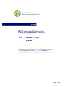 ReportProgramme of Measurement of Non-Ionising Radiation Emissions – Carrigaline, Co. Cork