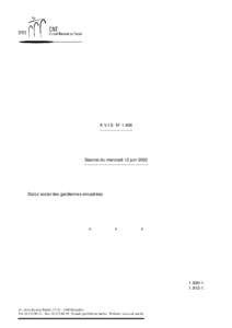 A V I S N° 1.406 ----------------------- Séance du mercredi 12 juin 2002 ---------------------------------------------