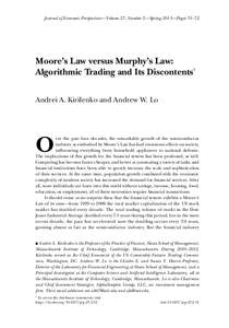 Moore’s Law versus Murphy’s Law: Algorithmic Trading and Its Discontents