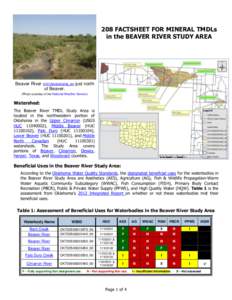 208 FACTSHEET FOR MINERAL TMDLs in the BEAVER RIVER STUDY AREA Beaver River (OK720500020290_00) just north of Beaver. (Photo courtesy of the National Weather Service)